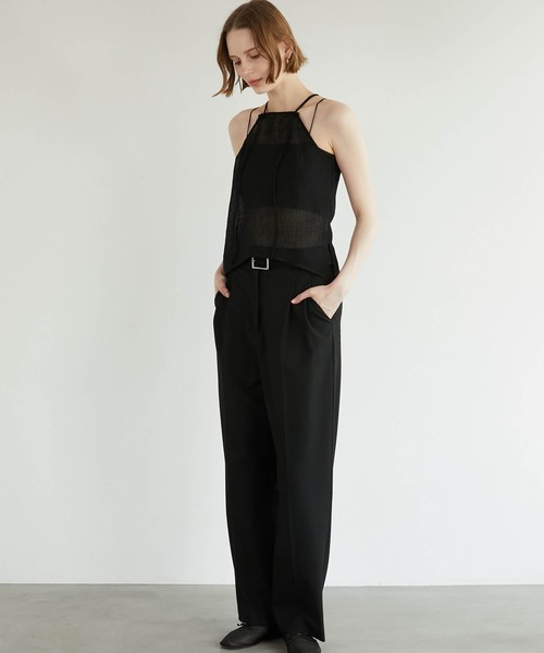 LA PEAU DE GEM 2ピースリネンライクトップス LA PEAU DE GEM】two piece linen like tops/2ピースリネン