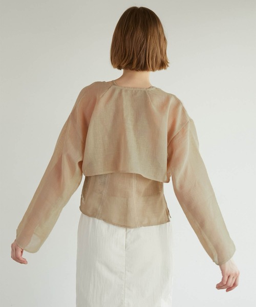 セール】【LA PEAU DE GEM】two piece linen like tops/2ピース