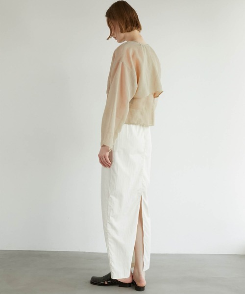 la peau de gem トップス LA PEAU DE GEM】two piece linen like tops/2ピースリネン