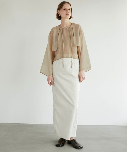 la peau de gem トップス LA PEAU DE GEM】two piece linen like tops/2ピースリネン