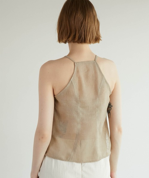 LA PEAU DE GEM】two piece linen like tops/2ピースリネン