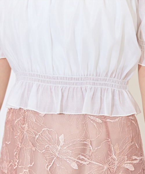 WILLSELECTION(ウィルセレクション)の「レイヤード風オフショルカットトップス(Tシャツ/カットソー・レディース・ピンク/ブルー/オフホワイト/ブラック/ラベンダー・FREE)」の12枚目の写真