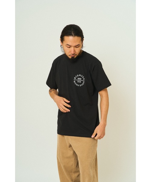 BIG MIKE(ビッグマイク)の「BIG MIKE ビッグマイク サークルロゴ フロント&バックプリント 半袖Tシャツ / 102528600(Tシャツ/カットソー・メンズ・ホワイト/ブラック・MEDIUM/X-LARGE/LARGE)」の4枚目の写真