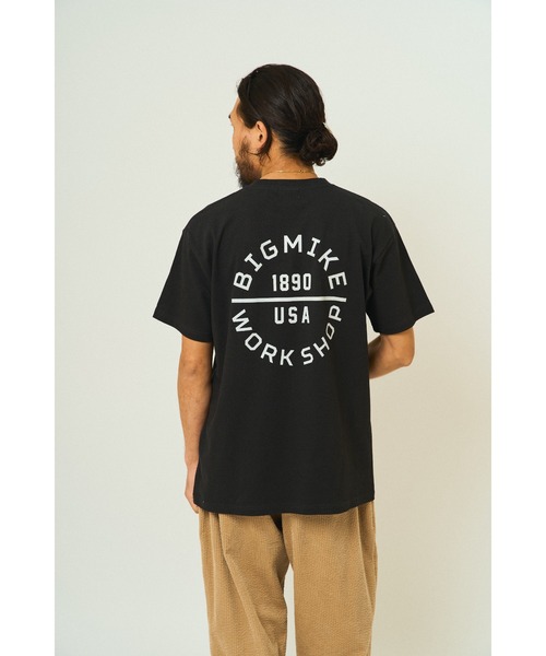BIG MIKE(ビッグマイク)の「BIG MIKE ビッグマイク サークルロゴ フロント&バックプリント 半袖Tシャツ / 102528600(Tシャツ/カットソー・メンズ・ホワイト/ブラック・MEDIUM/X-LARGE/LARGE)」の5枚目の写真