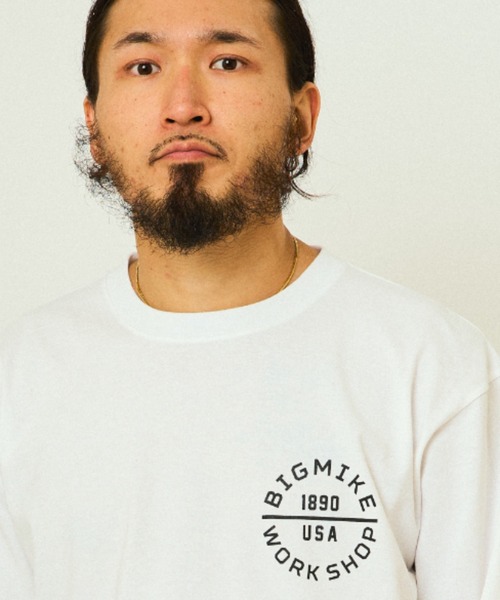 BIG MIKE(ビッグマイク)の「BIG MIKE ビッグマイク サークルロゴ フロント&バックプリント 半袖Tシャツ / 102528600(Tシャツ/カットソー・メンズ・ホワイト/ブラック・MEDIUM/X-LARGE/LARGE)」の7枚目の写真