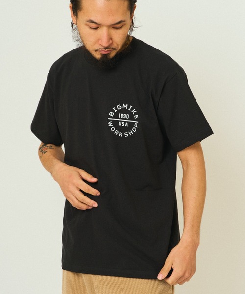 BIG MIKE(ビッグマイク)の「BIG MIKE ビッグマイク サークルロゴ フロント&バックプリント 半袖Tシャツ / 102528600(Tシャツ/カットソー・メンズ・ホワイト/ブラック・MEDIUM/X-LARGE/LARGE)」の8枚目の写真