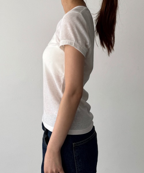 CANAL JEAN（キャナルジーン）の「El mar　レーヨン混ヘンリーTシャツ（Tシャツ/カットソー・レディース・ホワイト/ネイビー/ブラック/チャコールグレー・ONE SIZE）」の16枚目の写真