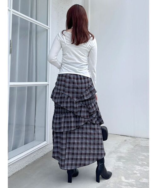 dazzlin(ダズリン)の「ランダムフリルギャザースカート(スカート・レディース・オフホワイト/ブラック/その他1・SMALL/MEDIUM)」の7枚目の写真