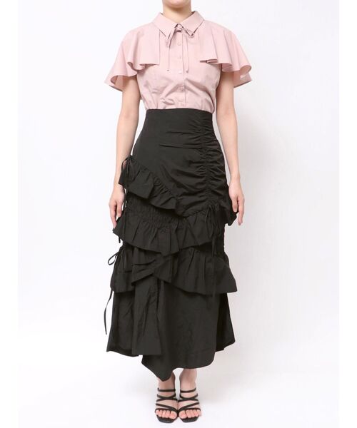 dazzlin(ダズリン)の「ランダムフリルギャザースカート(スカート・レディース・オフホワイト/ブラック/その他1・SMALL/MEDIUM)」の14枚目の写真
