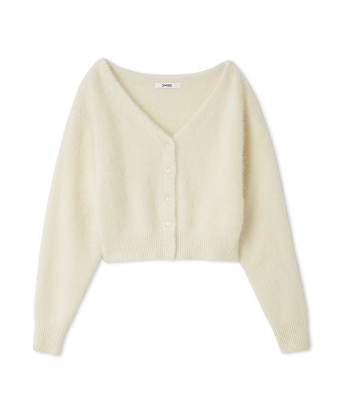 snidel フォックスファーショートカーディガン アイボリー フォックスファーショートカーディガン（カーディガン/ボレロ
