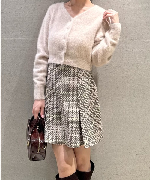 snidel フォックスファーショートカーディガン アイボリー フォックスファーショートカーディガン（カーディガン）｜SNIDEL