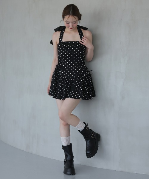 アメスリミニワンピース ナイスクラップ ドット柄 アメスリミニワンピース ナイスクラップ ドット柄 Black collection