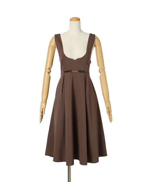 F i.n.t(フィント)の「チェーンビット使いディープVネックジャンパースカート/fint フィント(ジャンパースカート・レディース・ブラウン/ボルドー/グレー・FREE)」の20枚目の写真