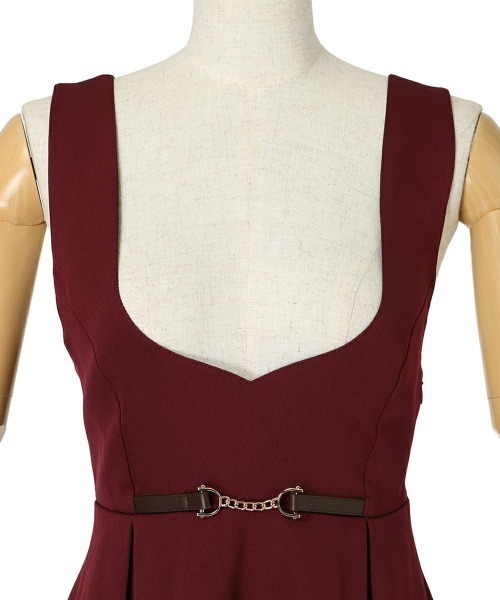 F i.n.t(フィント)の「チェーンビット使いディープVネックジャンパースカート/fint フィント(ジャンパースカート・レディース・ブラウン/ボルドー/グレー・FREE)」の17枚目の写真