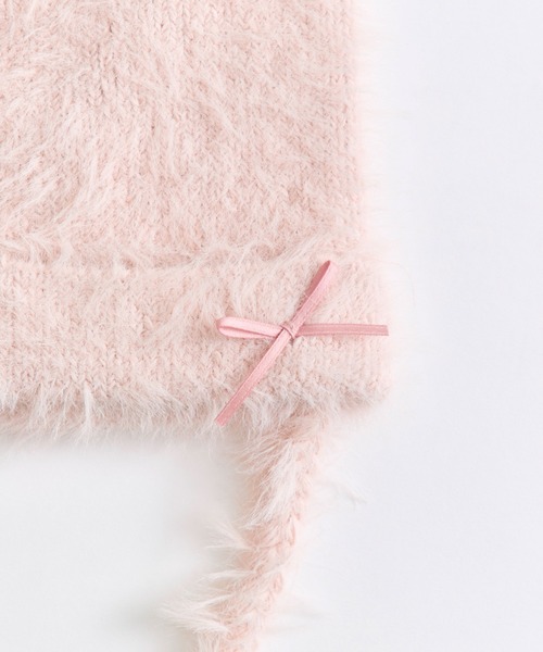 OLIVE des OLIVE（オリーブデオリーブ）の「ねこ耳シャギーニット帽（ニットキャップ/ビーニー・レディース・グレー/ピンク/アイボリー・FREE）」の7枚目の写真