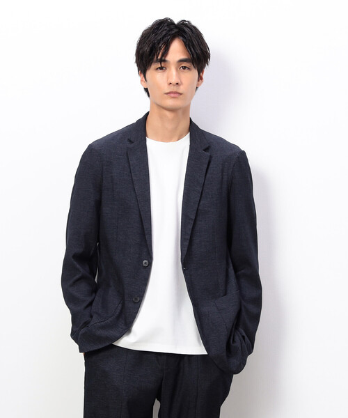 COMME CA ISM（コムサイズム）の「【セットアップ対応】デニムライクストレッチ テーラードジャケット（テーラードジャケット・メンズ・ブラック/ネイビー・SMALL/MEDIUM/LARGE）」の4枚目の写真