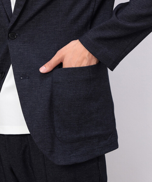 セットアップ対応】デニムライクストレッチ テーラードジャケット