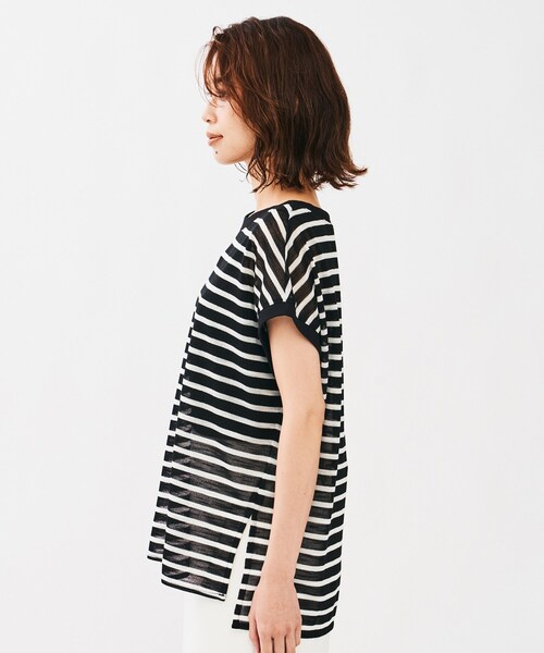 UNTITLED(アンタイトル)の「シアーボーダーカットソー(Tシャツ/カットソー・レディース・ホワイト系5/ブラック系2・02)」の13枚目の写真