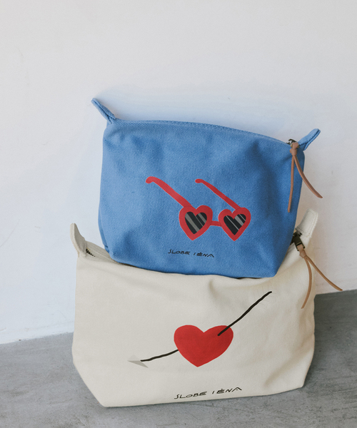 SLOBE IENA(スローブイエナ)の「aki ishibashi ミドルポーチ(ポーチ・レディース・ブルー/ホワイト・FREE)」の4枚目の写真