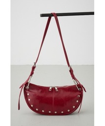 赤いスタッズ付きハンドバッグ annji 赤色 ショルダーバッグ ハンドバッグ 2way スタッズ付き