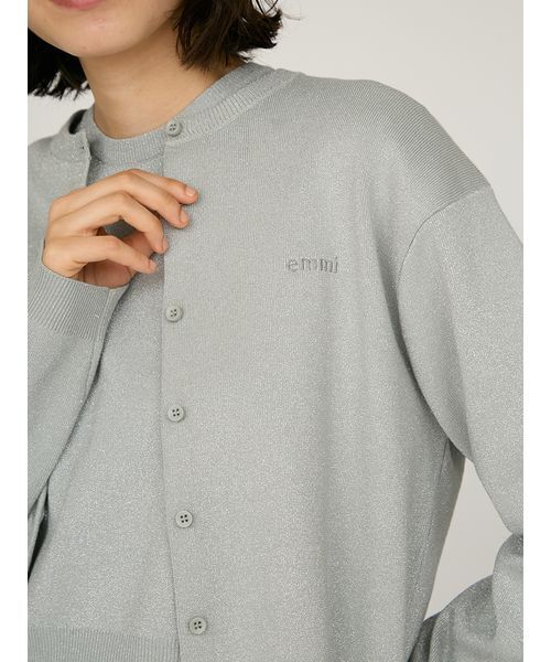 emmi（エミ）の「【限定カラー】emmiロゴアンサンブルニットトップス（カーディガン/ボレロ・レディース・アイボリー/ライトベージュ/ベビーピンク/グレー/ピンク・F）」の10枚目の写真
