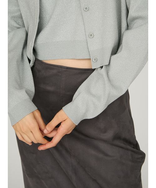 emmi（エミ）の「【限定カラー】emmiロゴアンサンブルニットトップス（カーディガン/ボレロ・レディース・アイボリー/ライトベージュ/ベビーピンク/グレー/ピンク・F）」の11枚目の写真