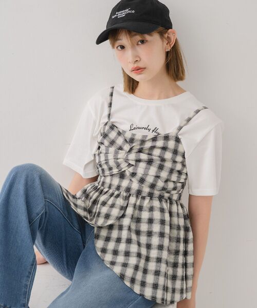 RETRO GIRL(レトロガール)の「チェックイレヘムビスチェ(シャツ/ブラウス・レディース・ブルー系その他2/ブラック系その他2/レッド系その他2・FREE)」の18枚目の写真