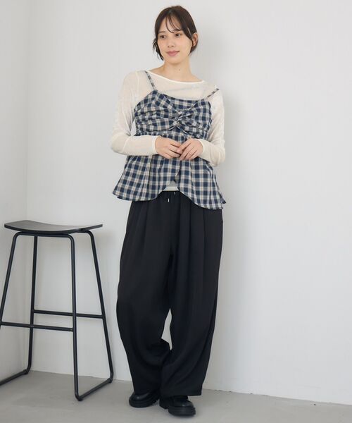 RETRO GIRL(レトロガール)の「チェックイレヘムビスチェ(シャツ/ブラウス・レディース・ブルー系その他2/ブラック系その他2/レッド系その他2・FREE)」の4枚目の写真