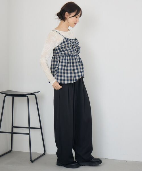 RETRO GIRL(レトロガール)の「チェックイレヘムビスチェ(シャツ/ブラウス・レディース・ブルー系その他2/ブラック系その他2/レッド系その他2・FREE)」の5枚目の写真