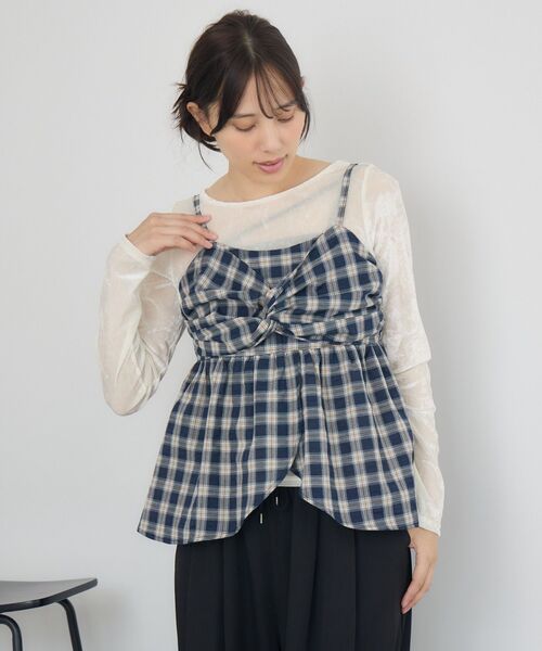 RETRO GIRL(レトロガール)の「チェックイレヘムビスチェ(シャツ/ブラウス・レディース・ブルー系その他2/ブラック系その他2/レッド系その他2・FREE)」の8枚目の写真