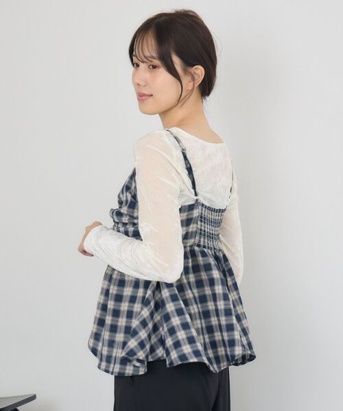 RETRO GIRL(レトロガール)の「チェックイレヘムビスチェ(シャツ/ブラウス・レディース・ブルー系その他2/ブラック系その他2/レッド系その他2・FREE)」の11枚目の写真