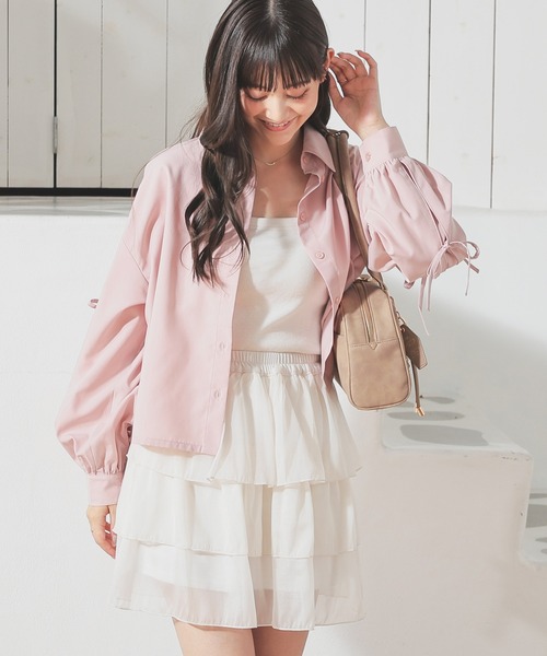 Honeys(ハニーズ)の「袖リボンシャツ(シャツ/ブラウス・レディース・ブルー/ブラック/ピンク/ホワイト・L/M/S/SS)」の21枚目の写真