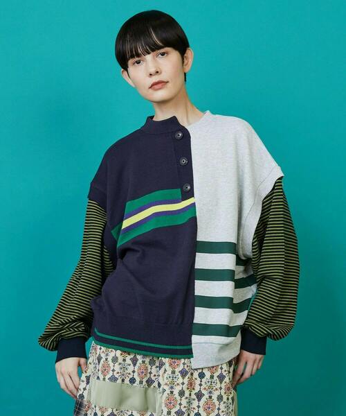 FRAPBOIS（フラボア）の「メタフォー カットソー（Tシャツ/カットソー・レディース・ブラウン系その他/ブルー系その他・1/2）」の2枚目の写真