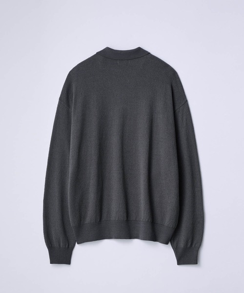 SLICK（スリック）の「【SLICK/スリック】Loop Yarn Skipper Polo Knit/ループヤーンスキッパーポロ ニット/ヴィンテージ（ポロシャツ・メンズ・チャコールグレー/ブラック・1/2/3）」の12枚目の写真