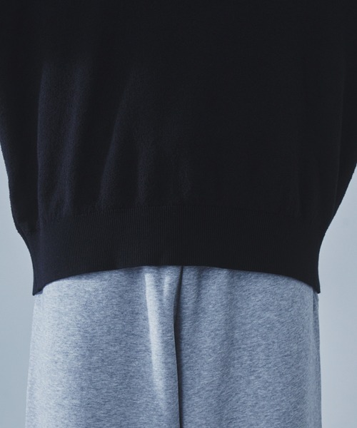 SLICK（スリック）の「【SLICK/スリック】Loop Yarn Skipper Polo Knit/ループヤーンスキッパーポロ ニット/ヴィンテージ（ポロシャツ・メンズ・チャコールグレー/ブラック・1/2/3）」の9枚目の写真