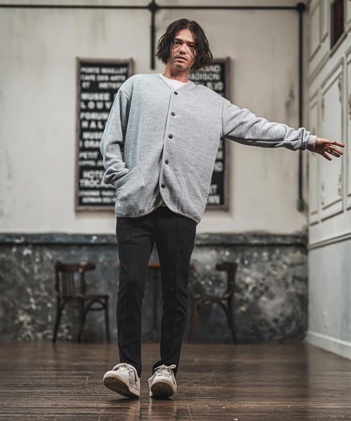 CAMBIO（カンビオ）の「mcg3694- ウール混ビッグワッフルカーディガン(CAM-7290)（カーディガン/ボレロ・メンズ・ブラック/杢グレー/マスタード・M/L）」の6枚目の写真