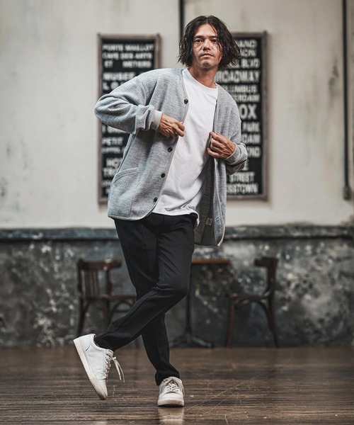 CAMBIO（カンビオ）の「mcg3694- ウール混ビッグワッフルカーディガン(CAM-7290)（カーディガン/ボレロ・メンズ・ブラック/杢グレー/マスタード・M/L）」の7枚目の写真