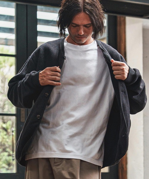 CAMBIO（カンビオ）の「mcg3694- ウール混ビッグワッフルカーディガン(CAM-7290)（カーディガン/ボレロ・メンズ・ブラック/杢グレー/マスタード・M/L）」の10枚目の写真