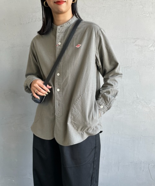 DANTON（ダントン）の「[DANTON/ダントン] コットンフランネル バンドカラーシャツ（シャツ/ブラウス・レディース・グレー/オリーブ/キナリ・38/36/34）」の13枚目の写真