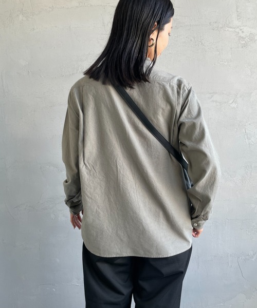 DANTON（ダントン）の「[DANTON/ダントン] コットンフランネル バンドカラーシャツ（シャツ/ブラウス・レディース・グレー/オリーブ/キナリ・38/36/34）」の15枚目の写真