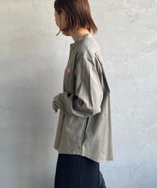 DANTON（ダントン）の「[DANTON/ダントン] コットンフランネル バンドカラーシャツ（シャツ/ブラウス・レディース・グレー/オリーブ/キナリ・38/36/34）」の21枚目の写真