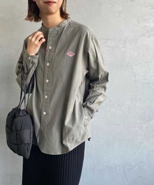 DANTON（ダントン）の「[DANTON/ダントン] コットンフランネル バンドカラーシャツ（シャツ/ブラウス・レディース・グレー/オリーブ/キナリ・38/36/34）」の19枚目の写真