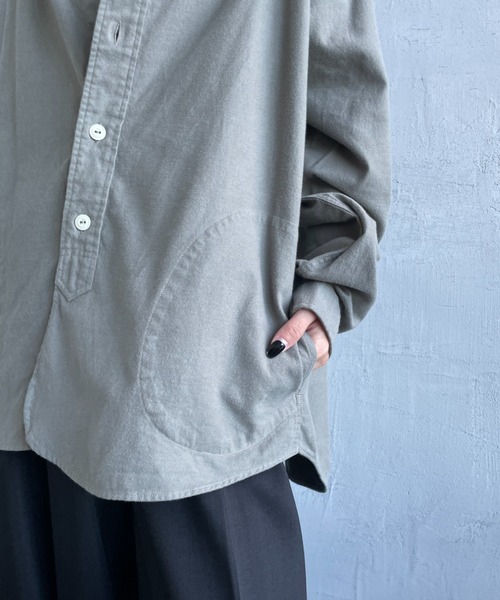 DANTON（ダントン）の「[DANTON/ダントン] コットンフランネル バンドカラーシャツ（シャツ/ブラウス・レディース・グレー/オリーブ/キナリ・38/36/34）」の11枚目の写真