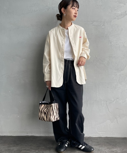 DANTON/ダントン] コットンフランネル バンドカラーシャツ（シャツ