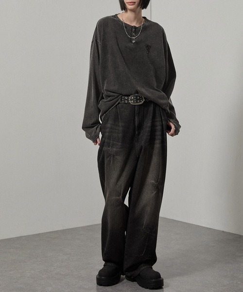 Alfred Alex】ヴィンテージライクパウダーブリーチ加工ワンポイント