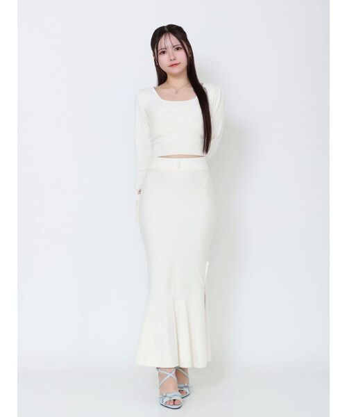 EATME（イートミー）の「【SETUP着用可】クロスケーブルニットTOP（ニット/セーター・レディース・オレンジ/オフホワイト/グレー/ブラック・FREE）」の7枚目の写真