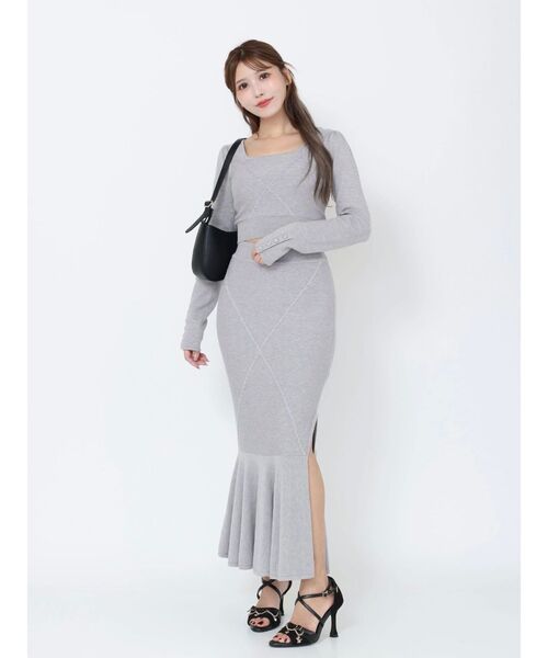 EATME（イートミー）の「【SETUP着用可】クロスケーブルニットTOP（ニット/セーター・レディース・オレンジ/オフホワイト/グレー/ブラック・FREE）」の10枚目の写真