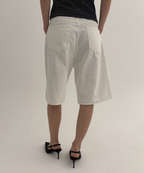 FUULLY STUDIO（フーリィーステューディオ）の「デニムハーフパンツ（デニムパンツ・レディース・ブラック/ブルー/ホワイト・SMALL/MEDIUM）」の6枚目の写真