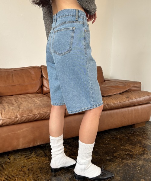 FUULLY STUDIO（フーリィーステューディオ）の「デニムハーフパンツ（デニムパンツ・レディース・ブラック/ブルー/ホワイト・SMALL/MEDIUM）」の12枚目の写真