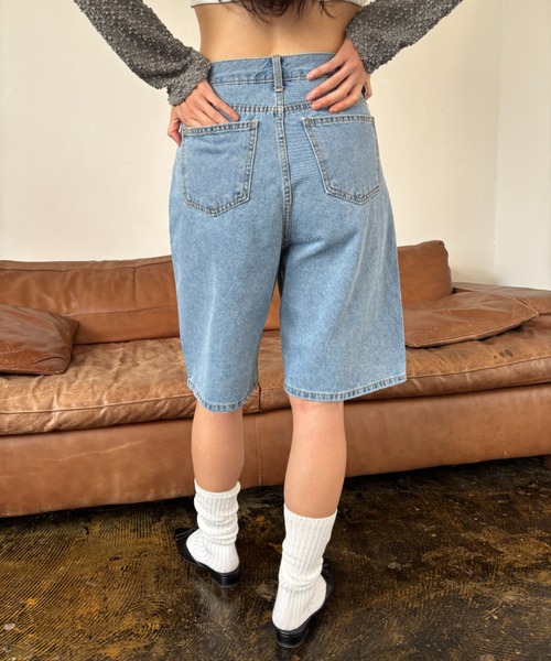 FUULLY STUDIO（フーリィーステューディオ）の「デニムハーフパンツ（デニムパンツ・レディース・ブラック/ブルー/ホワイト・SMALL/MEDIUM）」の13枚目の写真